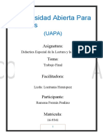 Trabajo Final de Didactica Especial de La Lectura y La Escritura