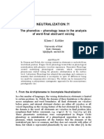 Neutralization.?!: The Phonetics - Phonology Issue in The Analysis of Word-Final Obstruent Voicing Klaus J. Kohler