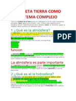 Planeta Tierra Como Sistema Complejo