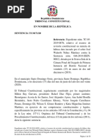 República Dominicana Tribunal Constitucional en Nombre de La República SENTENCIA TC/0171/20 Referencia: Expediente Núm. TC-05