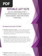 Republic Act 9275: An Act Providing For A Comprehensive Water Quality Management and For Other Purposes