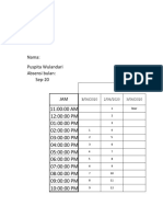 Lembar Absensi Puspita Sep