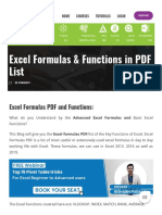 (PDF) 400+ Excel Formulas List - Excel Shortcut Keys PDF - Download Here