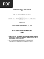 Analisis de La Historia de La Propiedad Inmobiliaria en La Republica Dominicana Desde El Primer Periodo Hasta El Segundo Periodo Inclusive