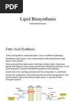 Lipid Biosynthesis: Medical Biochemistry