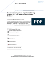 Operations Management Impact On Achieving Strategic Fit: A Case From The Retail Sector in Zimbabwe