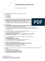 Nutrition 101 Pre Post Assessment Answer Key PDF