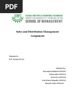 Sales and Distribution Management Assignment: Submitted To: Prof. Joydeep Biswas