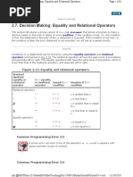 2.7. Decision Making: Equality and Relational Operators: If Statement Condition