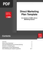 Direct Marketing Plan Template: An Initiative of CMA's Direct Marketing Council