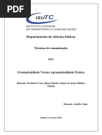 Gramaticalidade Vs Agramaticalidade Frásica