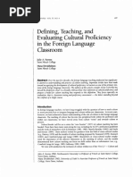 Defining, Teaching, Evaluating Cultural Proficiency in The Foreign Language Classroom