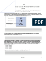 Prueba Bimestral Cuarto Periodo Química Sexto Grado