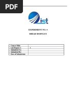 Experiment No. 4 Shear Modulus: Course Title: Lab Report #: Submitted To: Submitted By: Date of Submission