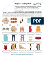 Woman Clothes Spanish Worksheet PDF Ropa de Mujeres Español Ejercicios