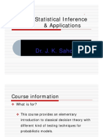 Course: Statistical Inference & Applications: Instructor in Charge