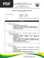 Department of Education: Learning Action Cell Narrative Report