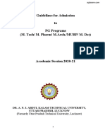 Guidelines For Admission To PG Programs (M. Tech/ M. Pharm/ M.Arch./MURP/ M. Des)