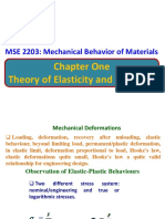 MSE 2203: Mechanical Behavior of Materials: Chapter One Theory of Elasticity and Plasticity