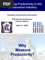 Measuring Productivity in The Construction Industry