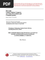 Mecanismos Restaurativos en Las Nuevas Legislaciones Penales Juveniles: Latinoamérica y España