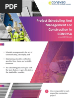 Project Scheduling and Management For Construction in Consysa