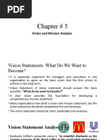 Chapter # 5 (Vision & Mission Analysis)