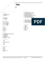 Test Answer Key: Units