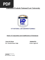 Himachal Pradesh National Law University: Study of Composition and Qualification of Parliament