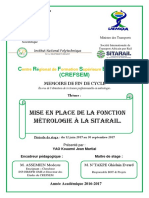 Pfe-Yao - Mise en Place de La Fonction Metrologie A La Sitarail