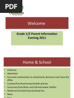 Welcome: Grade 1/2 Parent Information Evening 2011