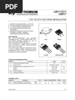 LM117/217 LM317: 1.2V To 37V Voltage Regulator