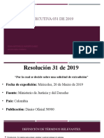 Resolución Ejecutiva 031 de 2019