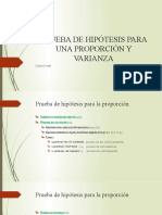 Prueba de Hipótesis para La Proporción y La Varianza