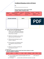 Worksheet 1-Online Shopping Vs Traditional Shopping