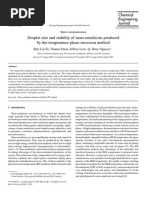 Droplet Size and Stability of Nano-Emulsions Produced by The Temperature Phase Inversion Method