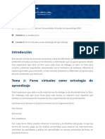 Módulo 3, Lección 3 - Foros Virtuales Como Estrategia de Aprendizaje PDF