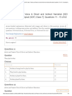 IEO Level 1 - English Olympiad (SOF) Class 7 Active and Passive Voice & Direct and Indirect Narration Questions 11 To 15 - DoorstepTutor PDF