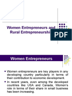 Women Entrepreneurs and Rural Entrepreneurship