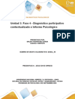 Unidad 3 Fase 4 - Diagnóstico Participativo Contextualizado e Informe Psicológico