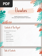 Elevators: ES406: Engineering Utilities 2 Bsce - 3b - c2 Kyle Vienesse E. Sarmiento