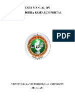 User Manual On Jnanashodha Research Portal: Visvesvaraya Technological University Belagavi