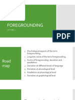 Lecture 2 - Foregrounding