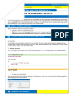 Basic Program Structure in C++: Study Guide For Module No. 2