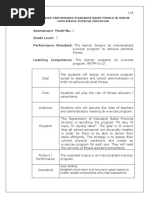 Assessment Model No. 1 Grade Level: 7 Performance Standard: The Learner Designs An Individualized