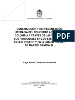 CONSTRUCCIÓN Y REPRESENTACIÓN Literaria Del Conflicto Armado en Colombia en Dos Personajes