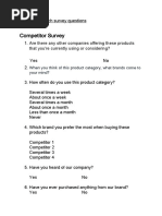 Competitor Survey: Are There Any Other Companies Offering These Products That You're Currently Using or Considering?