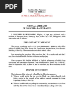 Judicial Affidavit of Conchita Bahugbahug: Visayas DR Pablo U. Abella ST, Cebu City, 6000 Cebu