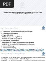 Course Title: Strategic Human Resource Development (SHRD) (MGT-503) Chapter04: Training and Development