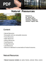 Natural Resources: Prepared By, Mr. Snehal Patel Assistant Professor, Sumandeep Vidyapeeth, Vadodara, Gujarat, India